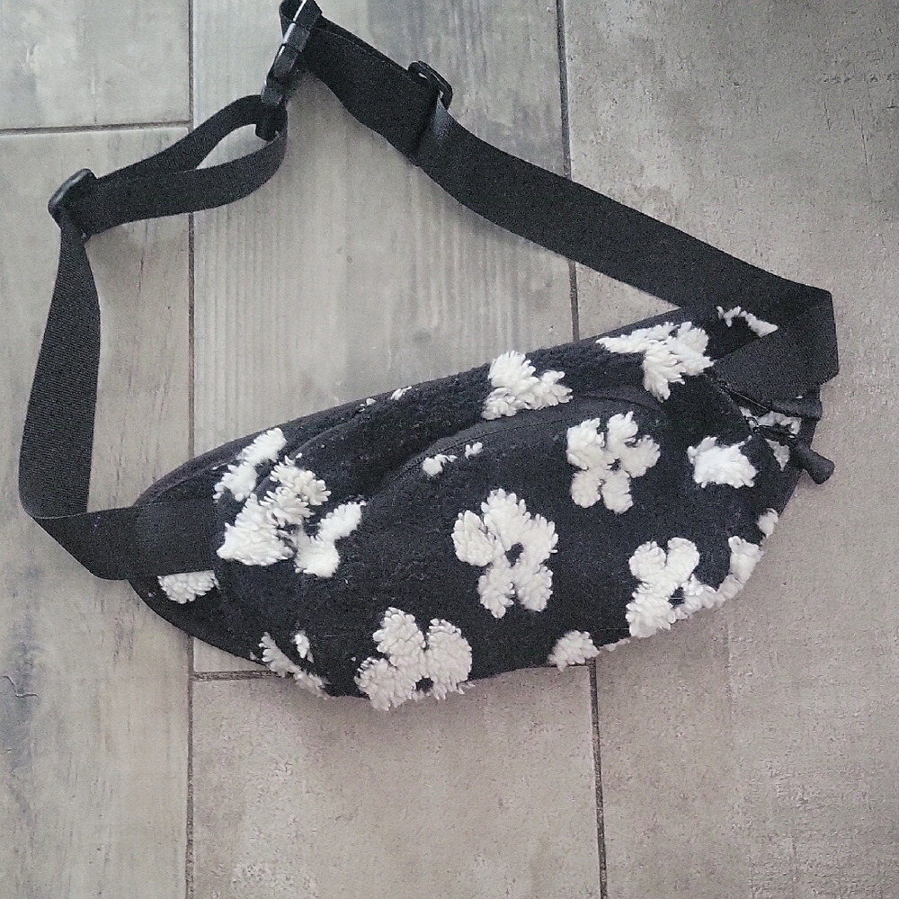 Floral Black and White Crossbody Bag